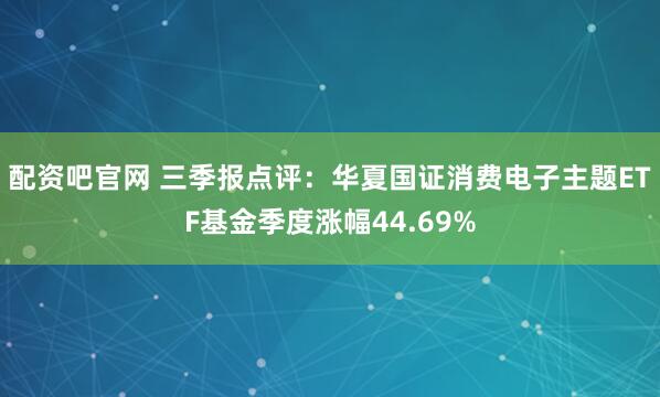 配资吧官网 三季报点评:华夏国证消费电子主题ETF基金季度涨幅44.69%